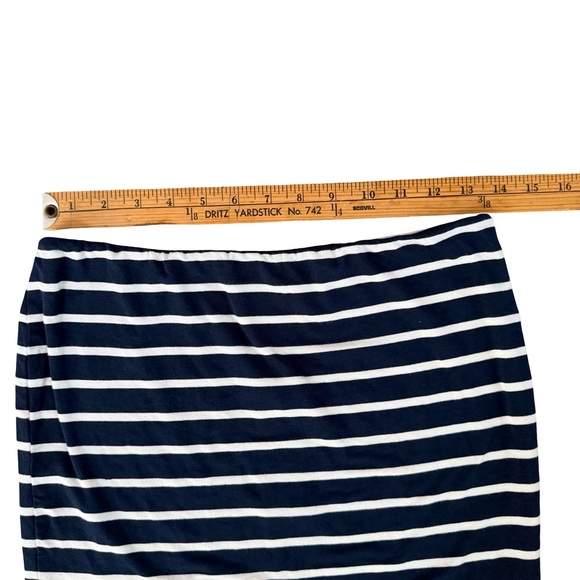 Amour Vert Navy and White Striped Pencil Skirt - Picture 5 of 5